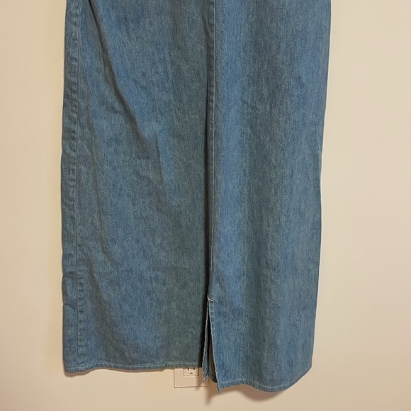 VTG Cottagecore Dress Denim Maxi 14 Blue Sleeve Jean 90s Granny Hippie Feminine - Picture 10 of 16